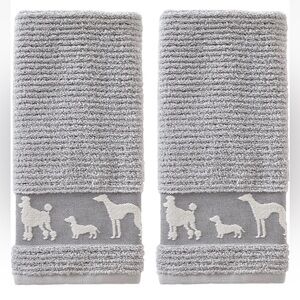 Vern yip SKL Home decorative hand towel bundle 100% cotton pet dog lovers gray